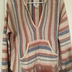 Billabong stripped v neck sweater light weight S
